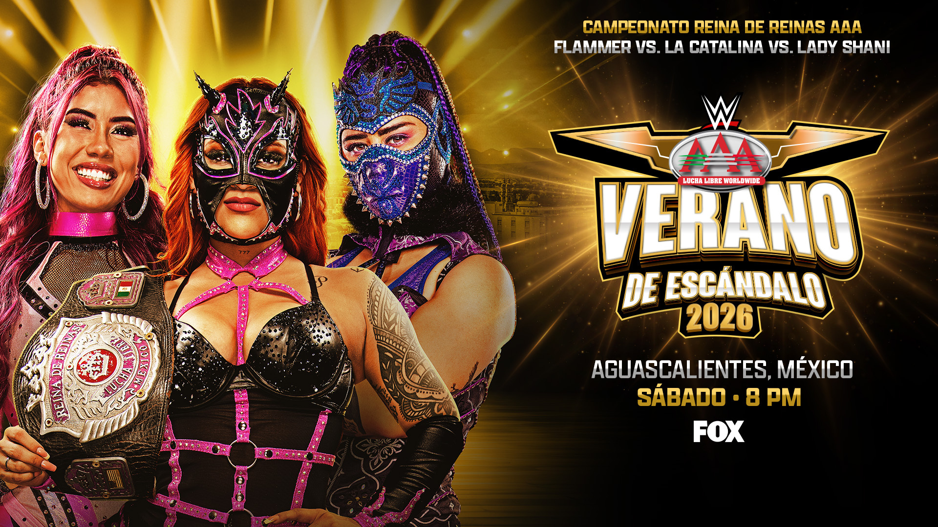 AAA Verano de Escandalo 2026 Flammer vs. Lady Shani vs. La Catalina