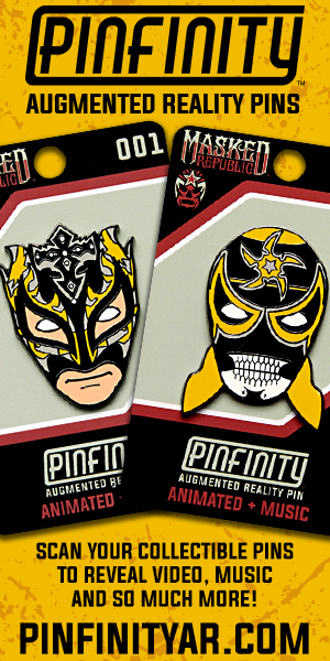 Ad - wearable luchadores pins with augmented reality features